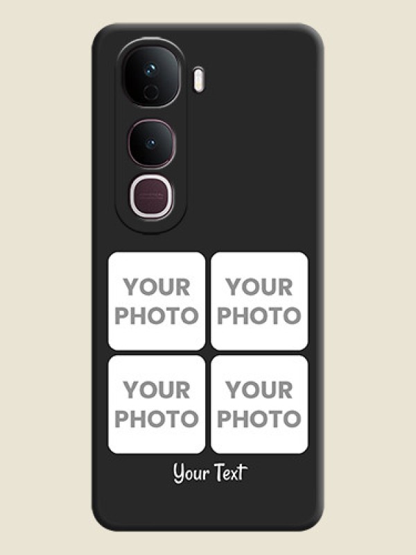 Custom Floral Art with 6 Image Holder on Photo On Space Black Custom Soft Matte Mobile Back Cover - Vivo Y400 Pro 5G - alternate view