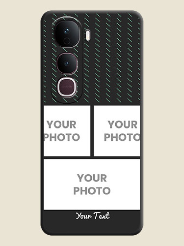 Custom Cross Dotted Pattern with 2 Image Holder On Space Black Custom Soft Matte Mobile Back Cover - Vivo Y400 Pro 5G - alternate view