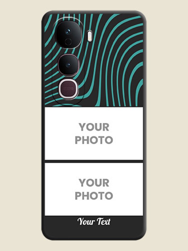 Custom Wave Pattern with 2 Image Holder On Space Black Custom Soft Matte Mobile Back Cover - Vivo Y400 Pro 5G - alternate view