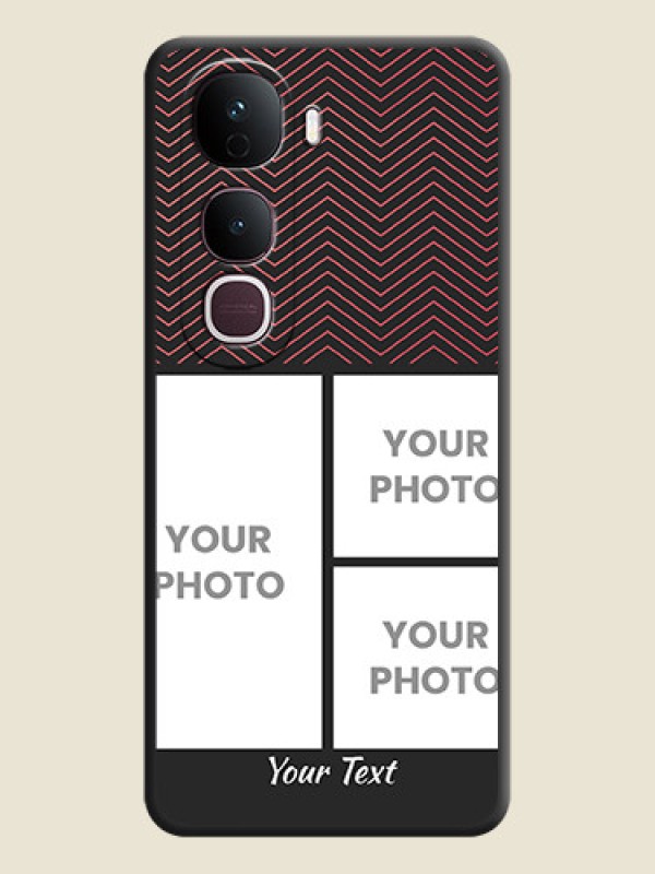 Custom Wave Pattern with 3 Image Holder On Space Black Custom Soft Matte Mobile Back Cover - Vivo Y400 Pro 5G - alternate view