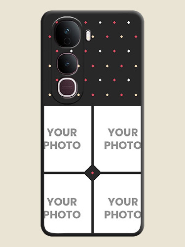 Custom Multicolor Dotted Pattern with 4 Image Holder On Space Black Custom Soft Matte Mobile Back Cover - Vivo Y400 Pro 5G - alternate view