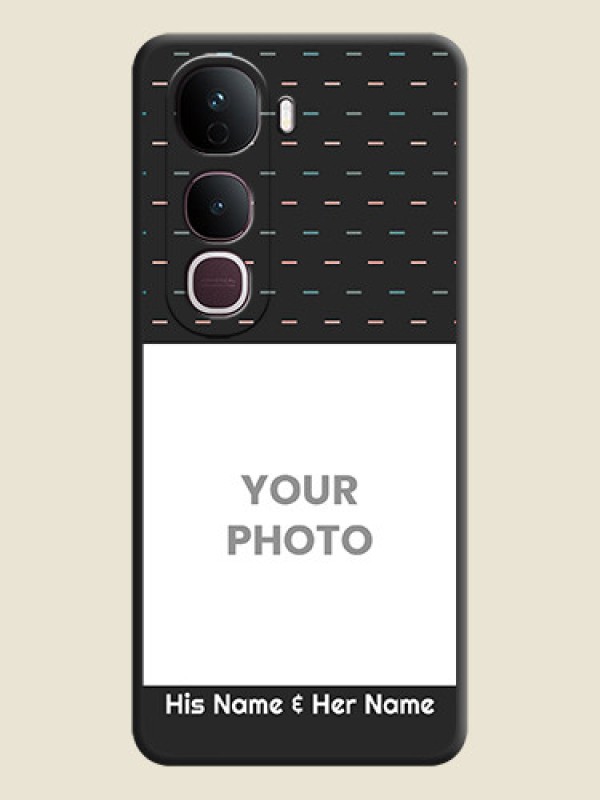 Custom Line Pattern Design with Text On Space Black Custom Soft Matte Mobile Back Cover - Vivo Y400 Pro 5G - alternate view