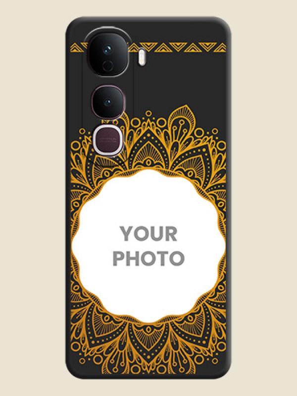 Custom Round Image with Floral Design On Space Black Custom Soft Matte Mobile Back Cover - Vivo Y400 Pro 5G - alternate view