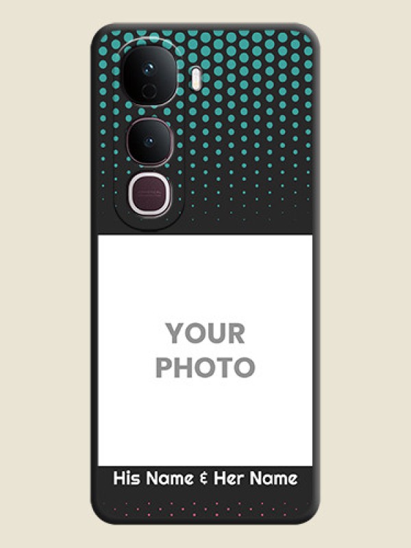 Custom Faded Dots with Grunge Photo Frame and Text On Space Black Custom Soft Matte Mobile Back Cover - Vivo Y400 Pro 5G - alternate view