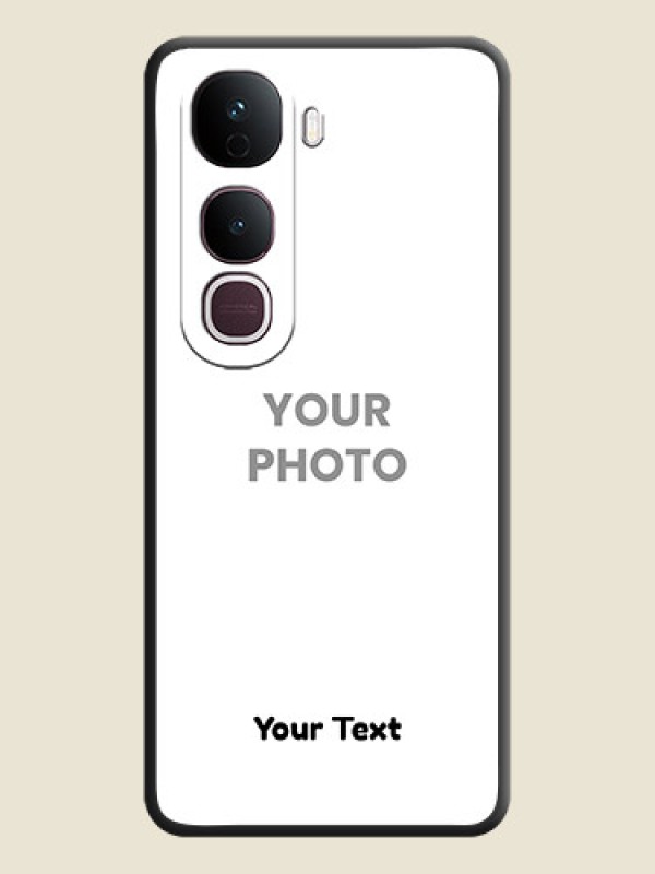 Custom Full Single Pic Upload With Text On Space Black Custom Soft Matte Mobile Back Cover - Vivo Y400 Pro 5G - alternate view