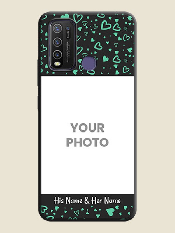 Custom Sea Green Indefinite Love Pattern - Photo on Space Black Soft Matte Mobile Cover - Vivo Y50 - alternate view