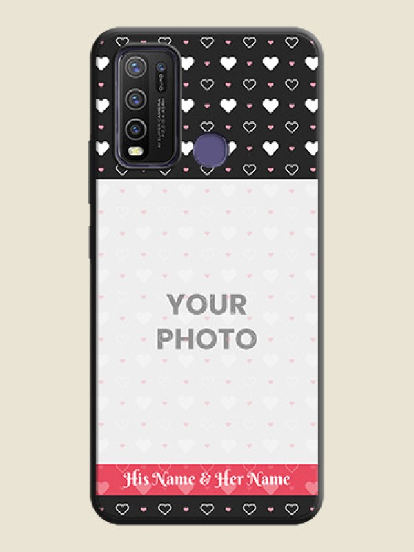 Custom White Color Love Symbols with Text Design - Photo on Space Black Soft Matte Phone Cover - Vivo Y50 - alternate view