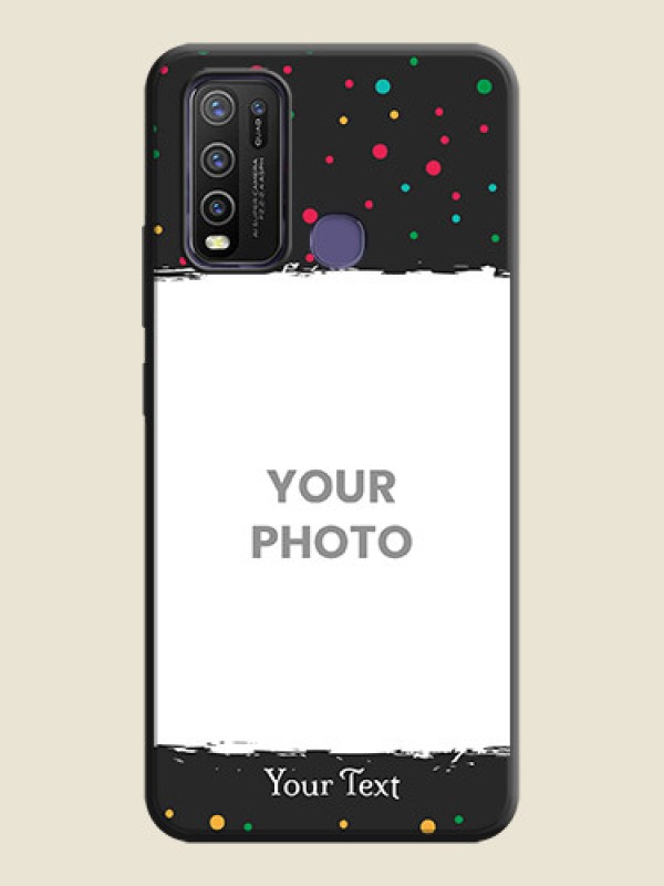Custom Multicolor Dotted Pattern with Text on Space Black Custom Soft Matte Phone Back Cover - Vivo Y50 - alternate view