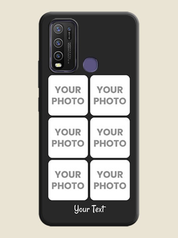Custom Floral Art with 6 Image Holder - Photo on Space Black Soft Matte Mobile Case - Vivo Y50 - alternate view