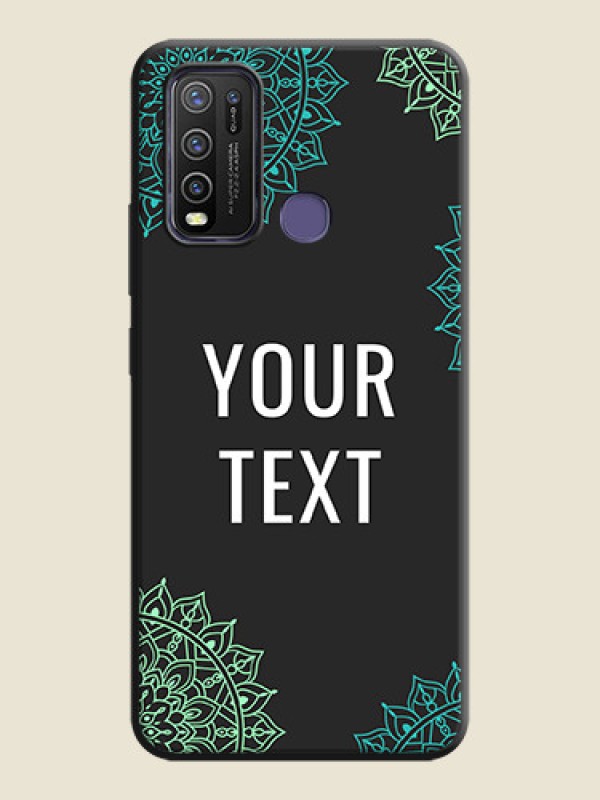 Custom Your Name with Floral Design on Space Black Custom Soft Matte Back Cover - Vivo Y50 - alternate view