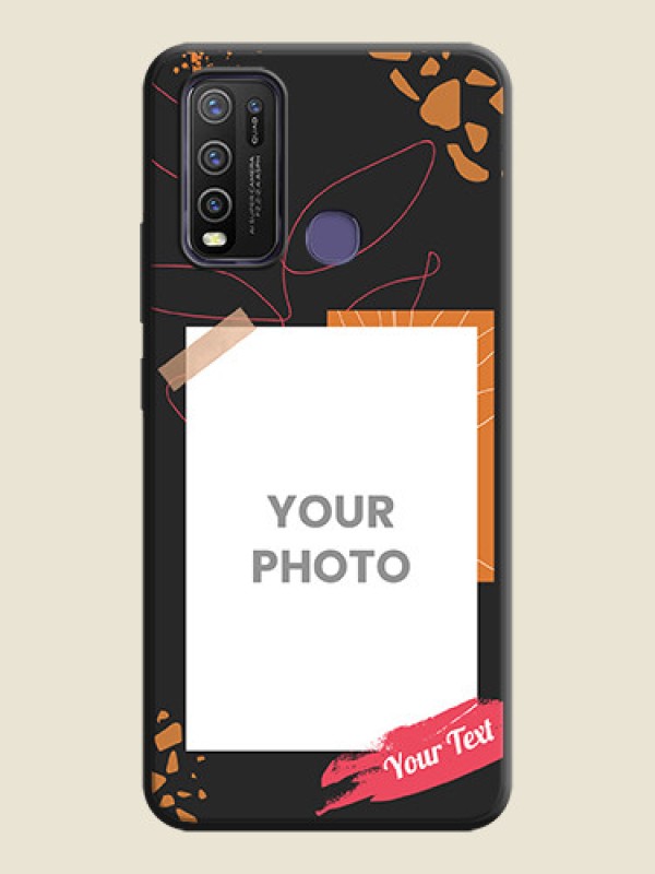 Custom Orange Photo Frame on Space Black Custom Soft Matte Phone Back Cover - Vivo Y50 - alternate view