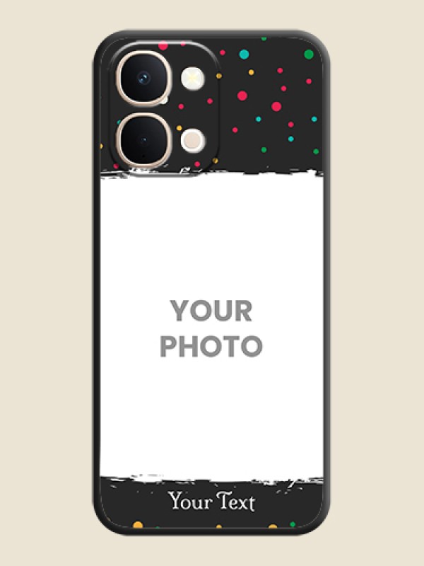 Custom Multicolor Dotted Pattern with Text On Space Black Custom Soft Matte Mobile Back Cover - Vivo Y51 Pro 5G - alternate view