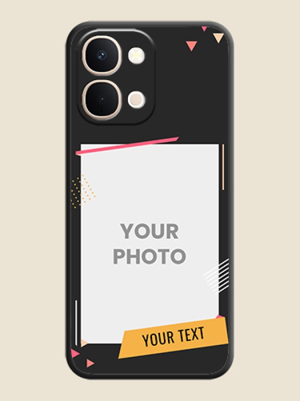 Custom Photo Frame with Triangle Small Dots on Photo On Space Black Custom Soft Matte Mobile Back Cover - Vivo Y51 Pro 5G - alternate view