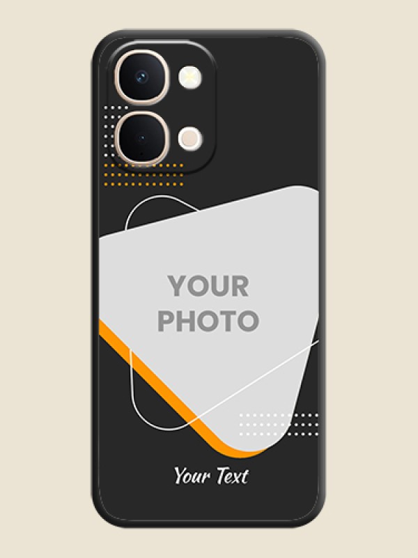 Custom Yellow Triangle on Photo On Space Black Custom Soft Matte Mobile Back Cover - Vivo Y51 Pro 5G - alternate view