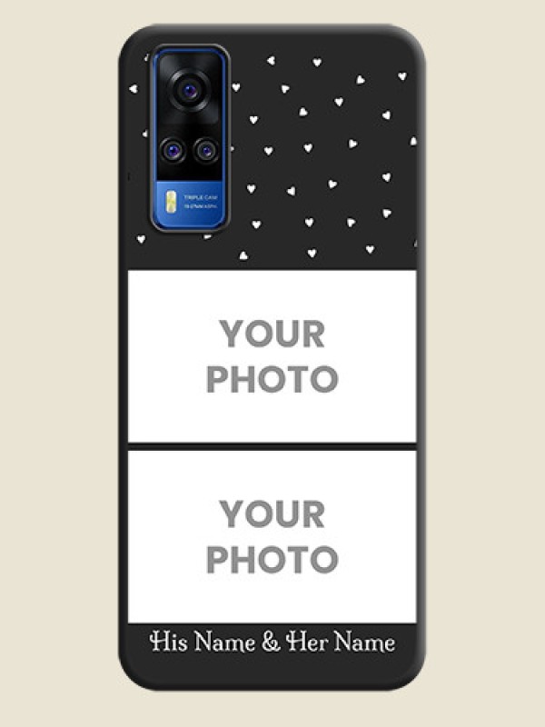 Custom Miniature Love Symbols with Name on Space Black Custom Soft Matte Back Cover - Vivo Y51 - alternate view