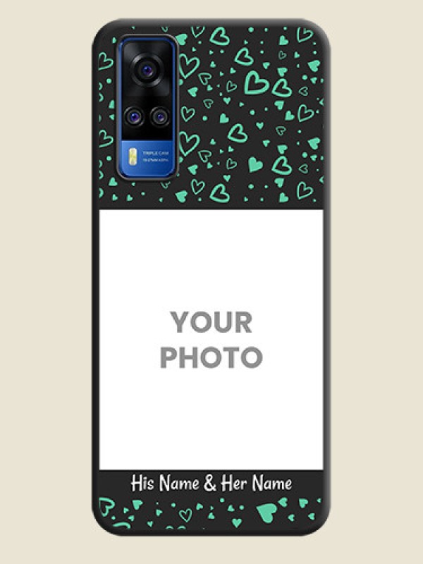 Custom Sea Green Indefinite Love Pattern on Photo on Space Black Soft Matte Mobile Cover - Vivo Y51 - alternate view