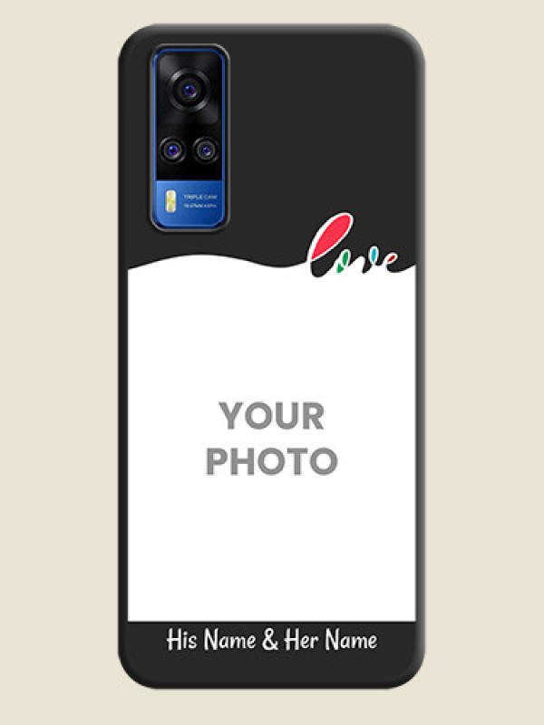 Custom Fall in Love Pattern with Picture on Photo on Space Black Soft Matte Mobile Case - Vivo Y51 - alternate view