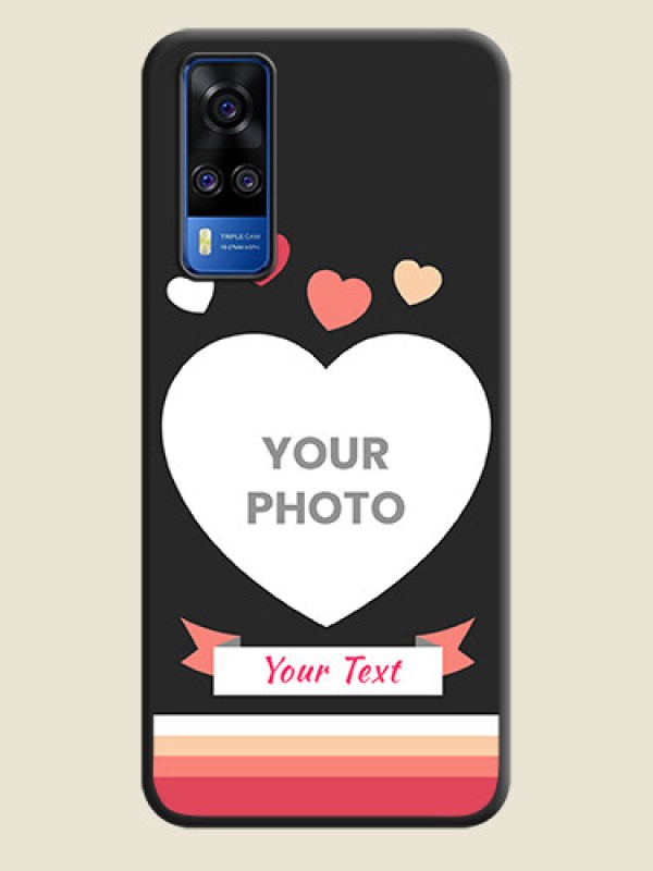 Custom Love Shaped Photo with Colorful Stripes on Personalised Space Black Soft Matte Cases - Vivo Y51 - alternate view