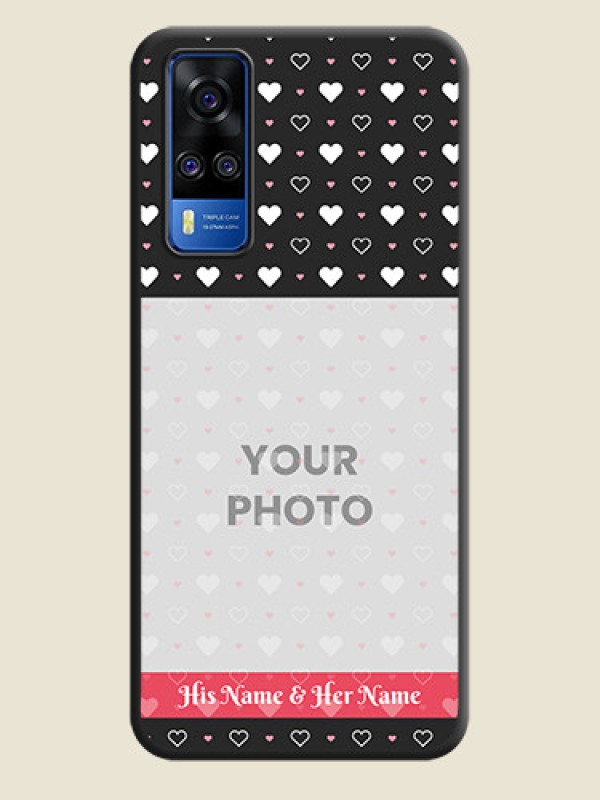 Custom White Color Love Symbols with Text Design on Photo on Space Black Soft Matte Phone Cover - Vivo Y51 - alternate view