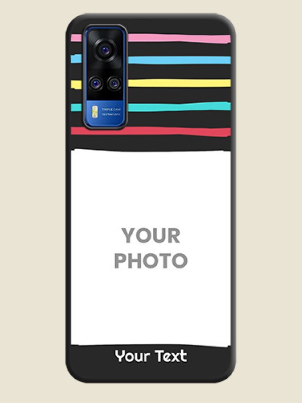 Custom Multicolor Lines with Image on Space Black Personalized Soft Matte Phone Covers - Vivo Y51 - alternate view
