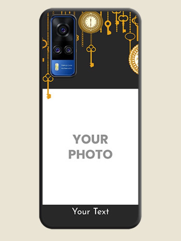 Custom Decorative Design with Text on Space Black Custom Soft Matte Back Cover - Vivo Y51 - alternate view