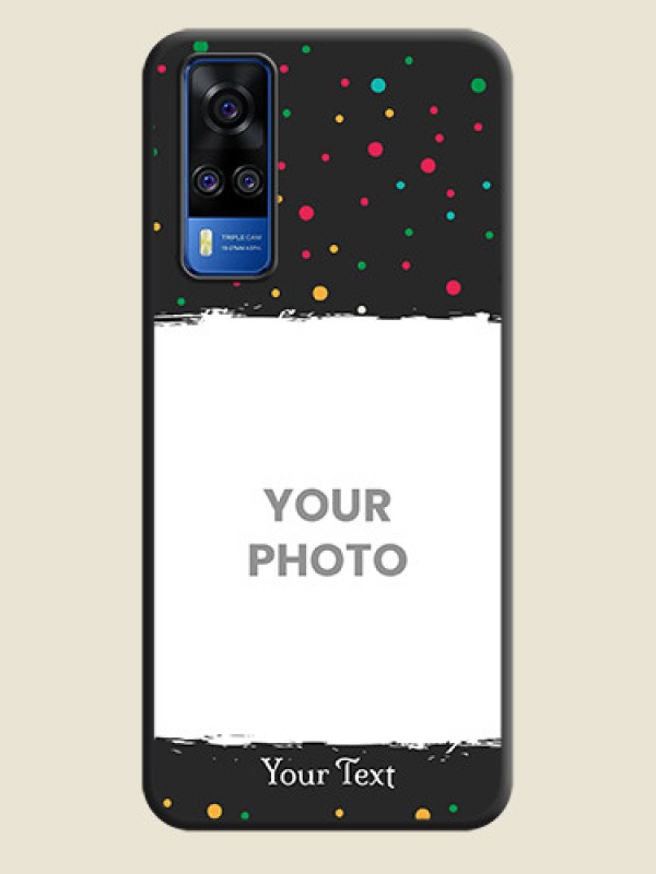 Custom Multicolor Dotted Pattern with Text on Space Black Custom Soft Matte Phone Back Cover - Vivo Y51 - alternate view