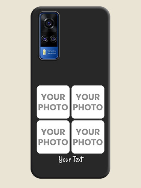 Custom Floral Art with 6 Image Holder on Photo on Space Black Soft Matte Mobile Case - Vivo Y51 - alternate view