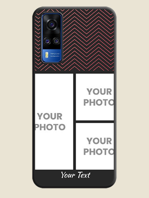 Custom Wave Pattern with 3 Image Holder on Space Black Custom Soft Matte Back Cover - Vivo Y51 - alternate view