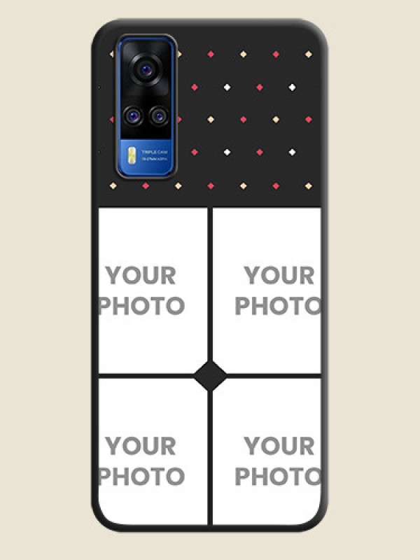 Custom Multicolor Dotted Pattern with 4 Image Holder on Space Black Custom Soft Matte Phone Cases - Vivo Y51 - alternate view