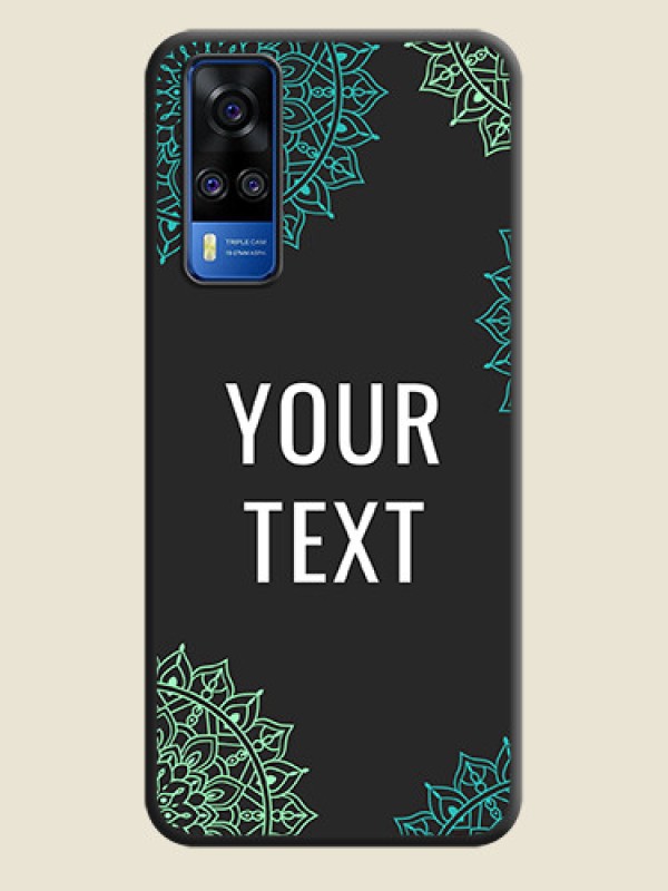 Custom Your Name with Floral Design on Space Black Custom Soft Matte Back Cover - Vivo Y51 - alternate view