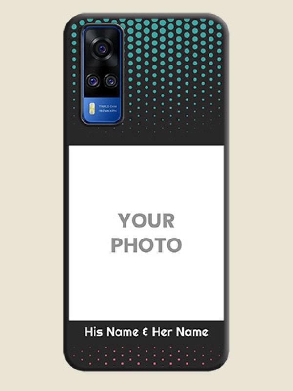 Custom Faded Dots with Grunge Photo Frame and Text on Space Black Custom Soft Matte Phone Cases - Vivo Y51 - alternate view