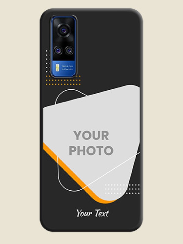 Custom Yellow Triangle on Photo on Space Black Soft Matte Phone Cover - Vivo Y51 - alternate view