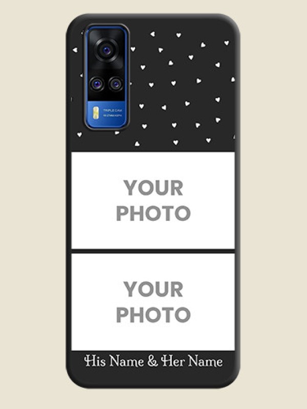 Custom Miniature Love Symbols with Name on Space Black Custom Soft Matte Back Cover - Vivo Y51A - alternate view