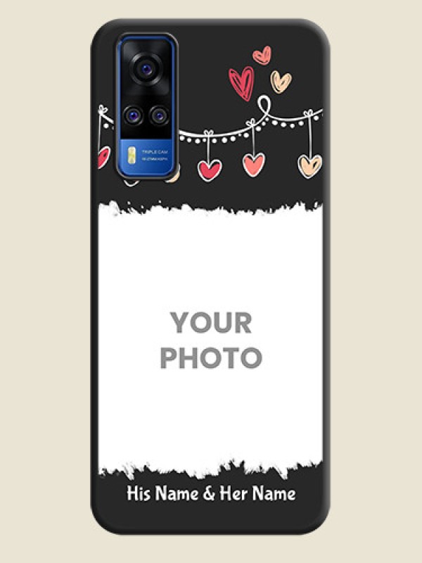 Custom Pink Love Hangings with Name on Space Black Custom Soft Matte Phone Cases - Vivo Y51A - alternate view