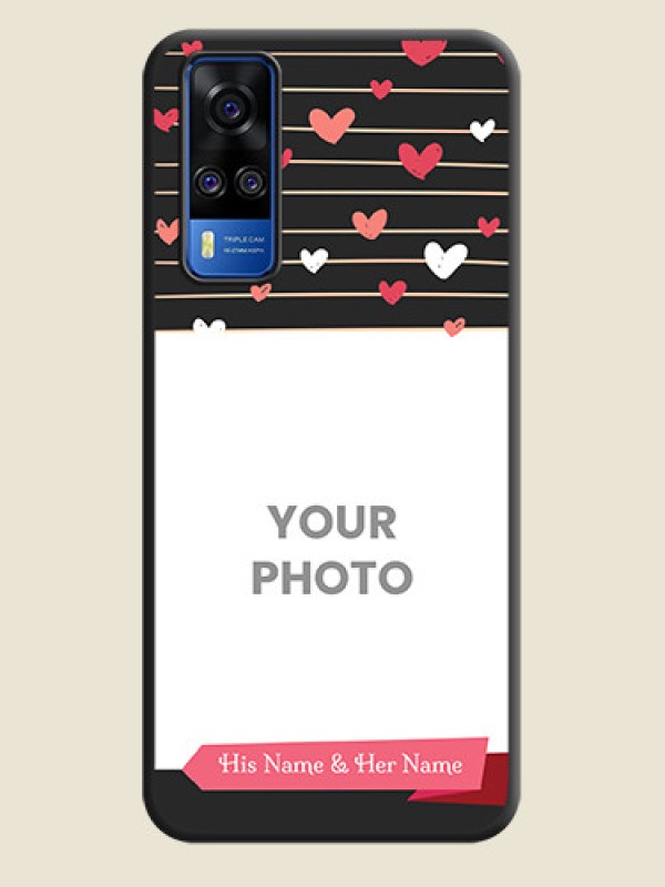 Custom Love Pattern with Name on Pink Ribbon  on Photo on Space Black Soft Matte Back Cover - Vivo Y51A - alternate view