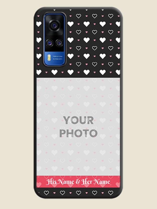 Custom White Color Love Symbols with Text Design on Photo on Space Black Soft Matte Phone Cover - Vivo Y51A - alternate view