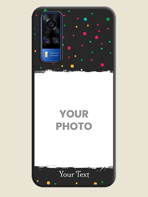 Custom Multicolor Dotted Pattern with Text on Space Black Custom Soft Matte Phone Back Cover - Vivo Y51A - alternate view
