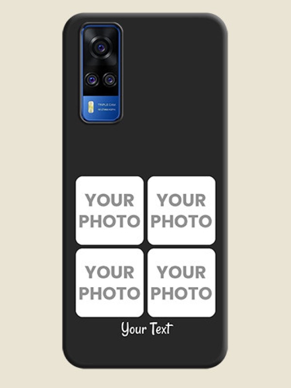 Custom Floral Art with 6 Image Holder on Photo on Space Black Soft Matte Mobile Case - Vivo Y51A - alternate view