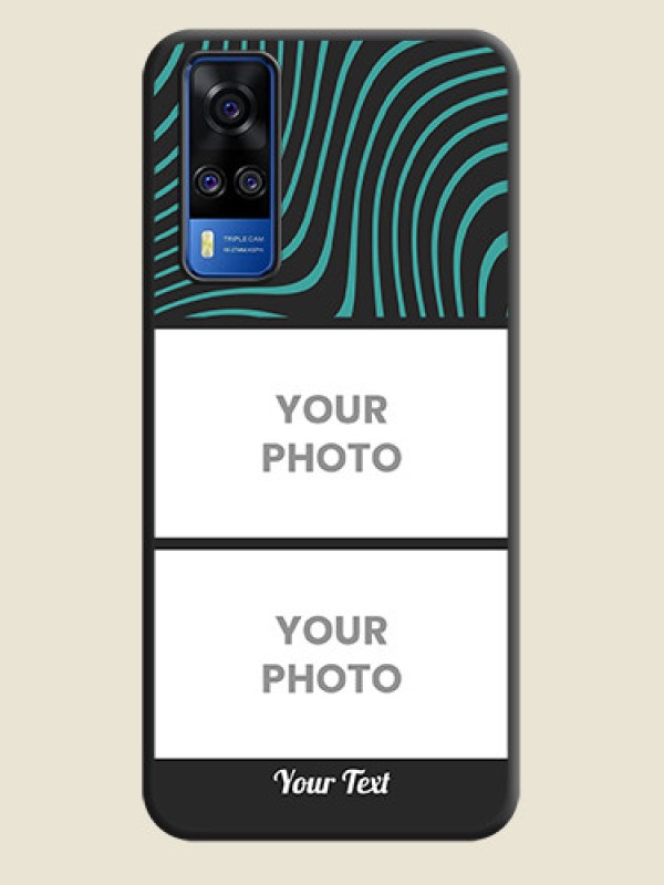 Custom Wave Pattern with 2 Image Holder on Space Black Personalized Soft Matte Phone Covers - Vivo Y51A - alternate view