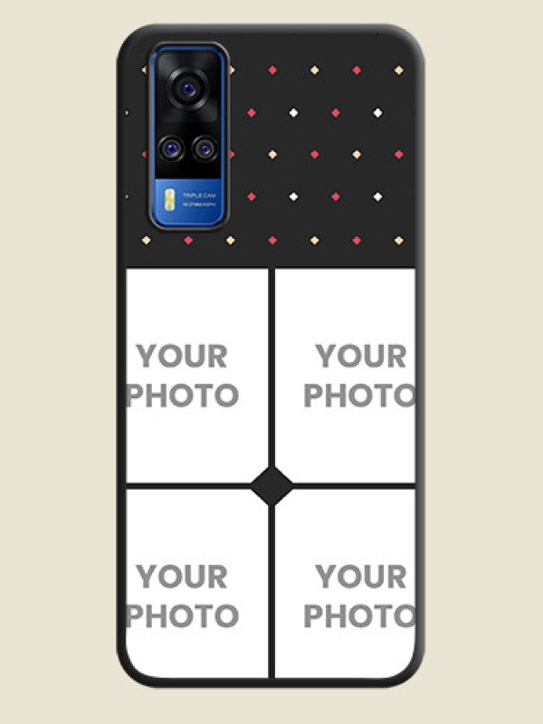 Custom Multicolor Dotted Pattern with 4 Image Holder on Space Black Custom Soft Matte Phone Cases - Vivo Y51A - alternate view