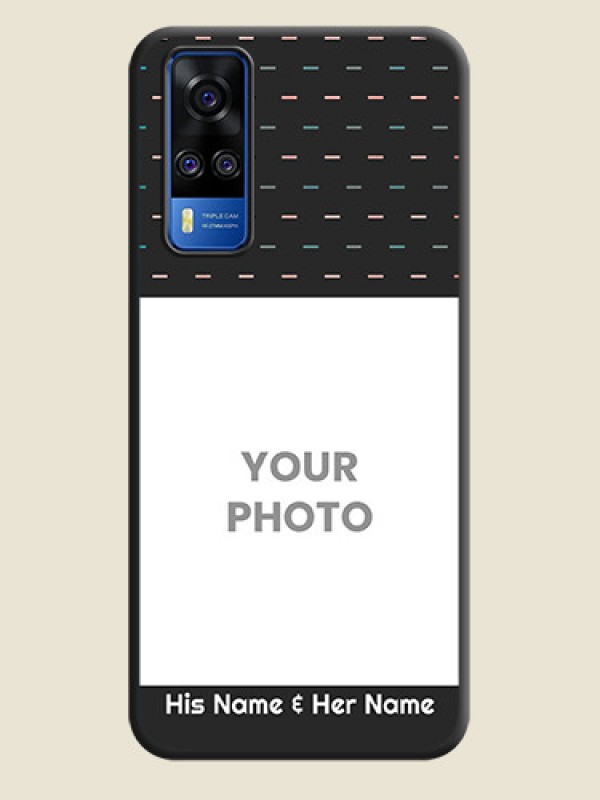 Custom Line Pattern Design with Text on Space Black Custom Soft Matte Phone Back Cover - Vivo Y51A - alternate view