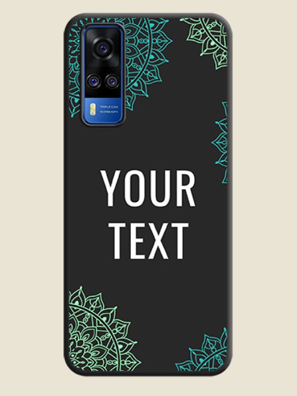Custom Your Name with Floral Design on Space Black Custom Soft Matte Back Cover - Vivo Y51A - alternate view