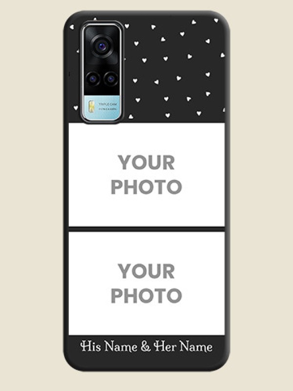 Custom Miniature Love Symbols with Name on Space Black Custom Soft Matte Back Cover - Vivo Y53s - alternate view