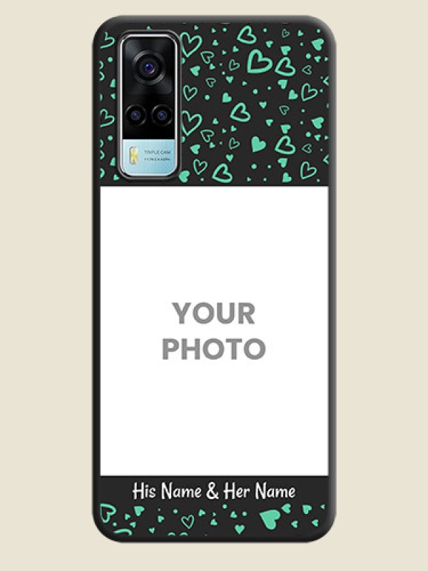Custom Sea Green Indefinite Love Pattern on Photo on Space Black Soft Matte Mobile Cover - Vivo Y53s - alternate view