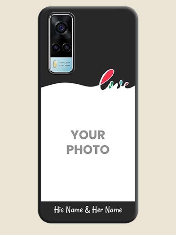 Custom Fall in Love Pattern with Picture on Photo on Space Black Soft Matte Mobile Case - Vivo Y53s - alternate view