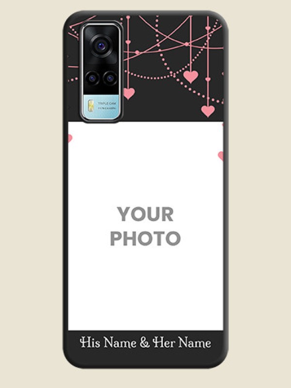 Custom Pink Love Hangings with Text on Space Black Custom Soft Matte Back Cover - Vivo Y53s - alternate view