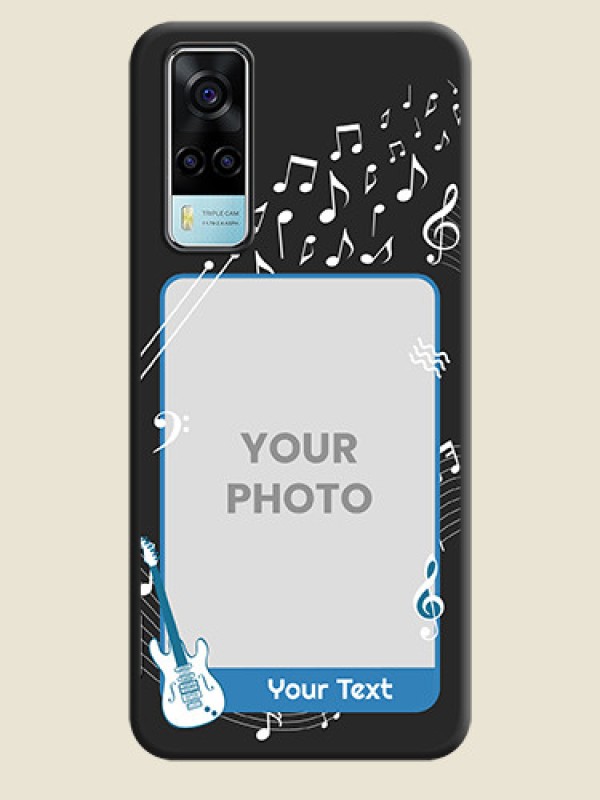Custom Musical Theme Design with Text on Photo on Space Black Soft Matte Mobile Case - Vivo Y53s - alternate view