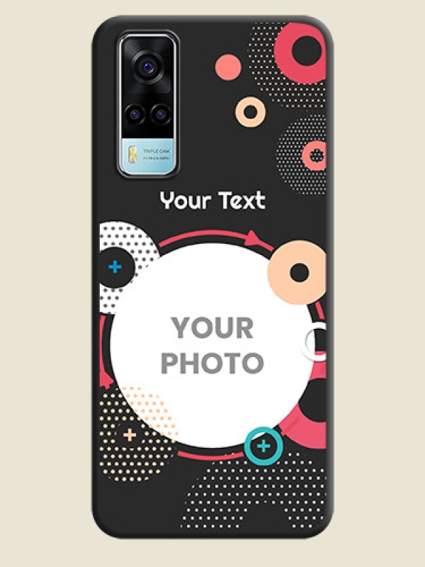 Custom Multicoloured Round Image on Personalised Space Black Soft Matte Cases - Vivo Y53s - alternate view