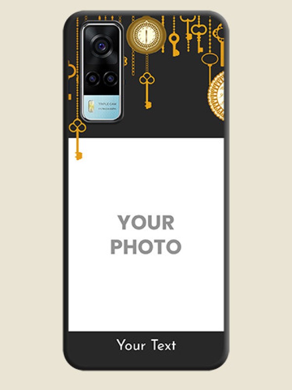 Custom Decorative Design with Text on Space Black Custom Soft Matte Back Cover - Vivo Y53s - alternate view