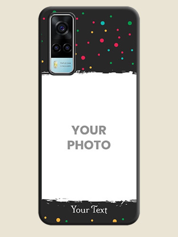 Custom Multicolor Dotted Pattern with Text on Space Black Custom Soft Matte Phone Back Cover - Vivo Y53s - alternate view